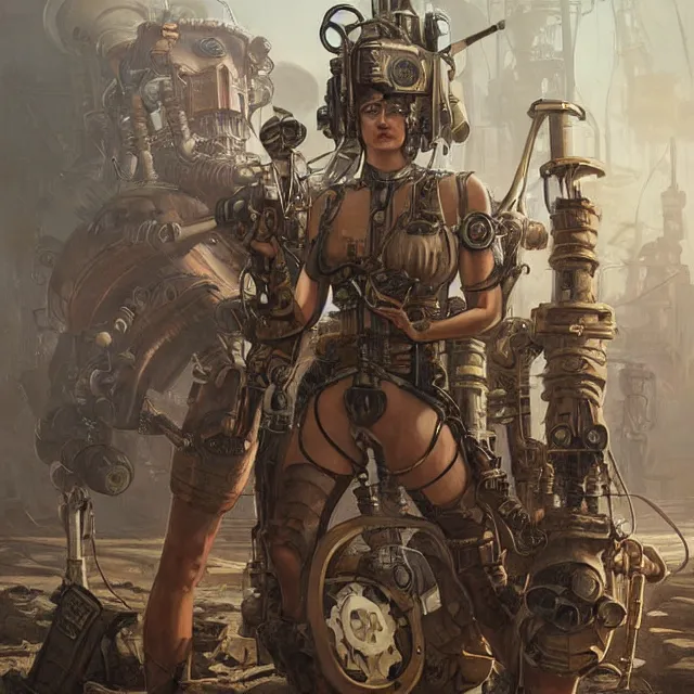 Image similar to dieselpunk warrior, industrial sci - fi, by mandy jurgens, ernst haeckel, james jean