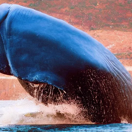 Prompt: a photo of a blue whale eating krill