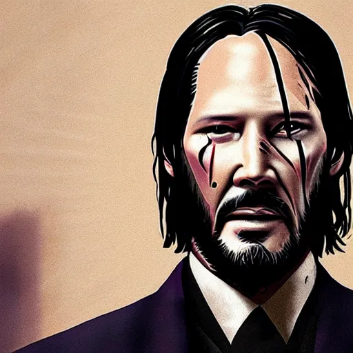Prompt: portrait of John Wick and Morpheus combined