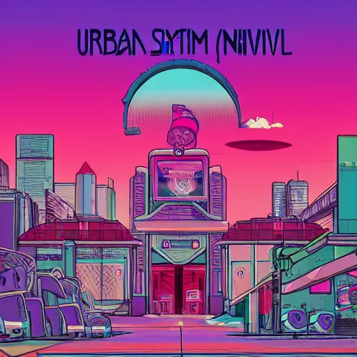 Prompt: synthwave urban grunge by studio ghibli