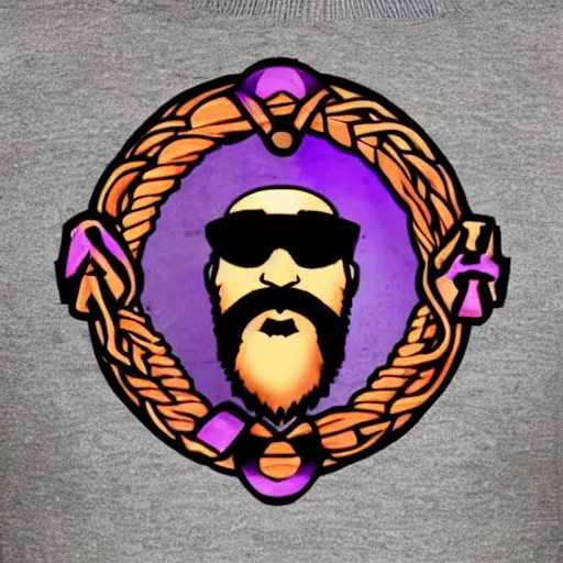 Prompt: dwarven rune master with an elaborately braided red beard wearing magical purple goggles, steampunk