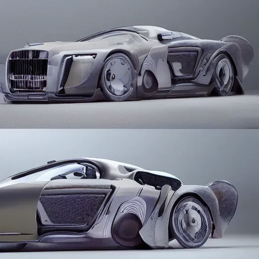 Image similar to khyzyl saleem car :: Rolls-Royce 103EX concept : medium size: 7, u, x, y, o form panels: motherboard forms zaha hadid architecture big size forms brutalist medium size forms sci-fi futuristic setting ultra realistic photography, keyshot render, octane render, unreal engine 5 render , high oiled liquid glossy specularity reflections, ultra detailed, 4k, 8k, 16k blade runner 2049 color colors Cyberpunk 2077, ghost in the shell, thor 2 marvel film, cinematic, high contrast: tilt shift: sharp focus