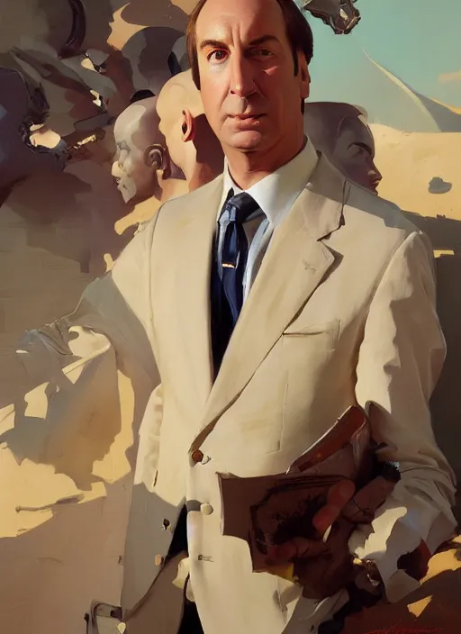 Image similar to portrait of saul goodman, painting by sargent and leyendecker, asymmetrical, intricate, elegant, matte painting, illustration,, by rhads, by greg rutkowski, by greg tocchini, by james gilleard, by joe fenton