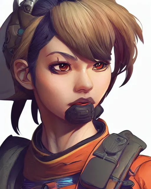 Image similar to Apex Legends Loba anime character digital illustration portrait design by Ross Tran, artgerm detailed, soft lighting