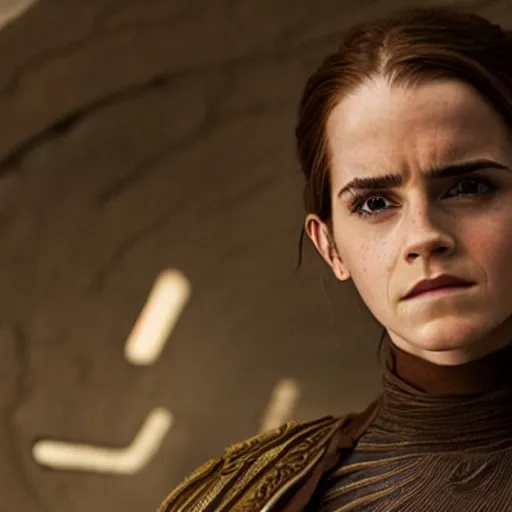 Prompt: Movie Still of Emma Watson in Dune (2021), cinematic