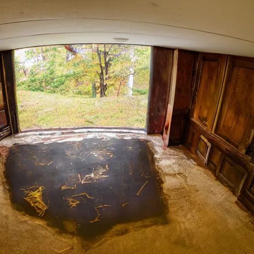 Image similar to fish eye lens, secret room upstairs, located above the family room behind the wall, clean, carpeted. accessible by secret entrance, comforting and familiar, organic, golden ratio, alive, only visited during dreams, where memories are stored but also forgotten only to be remembered again,