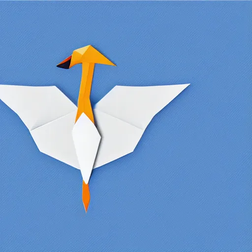 Prompt: best origami logo image for a blue swan, png, vector