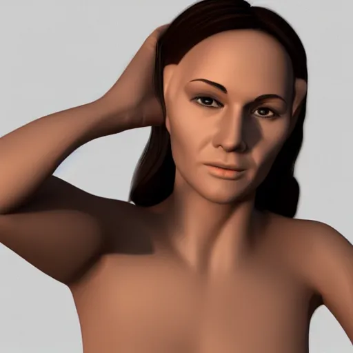 Image similar to 3 d render of a woman,