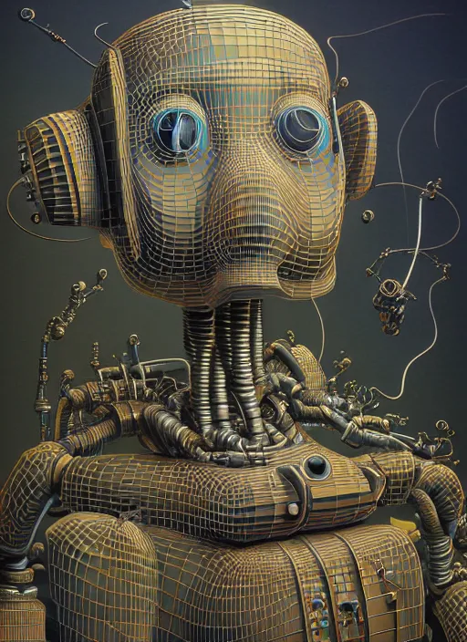 Image similar to hyper detailed 3d render like a Oil painting - a Robot of Roland Busch by Jacek Yerka, Mariusz Lewandowski, Houdini algorithmic generative render, Abstract brush strokes, Masterpiece, Edward Hopper and James Gilleard, Zdzislaw Beksinski, Mark Ryden, Wolfgang Lettl, hints of Yayoi Kasuma, octane render, 8k