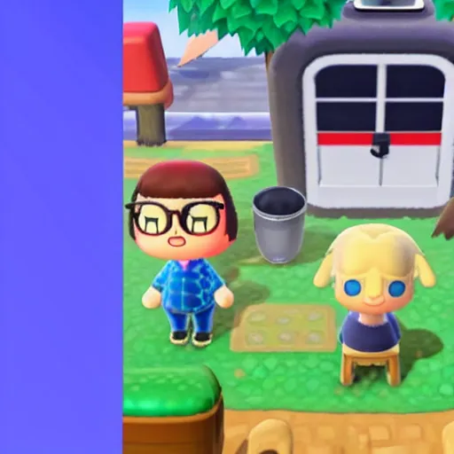 Prompt: tommy wiseau in animal crossing