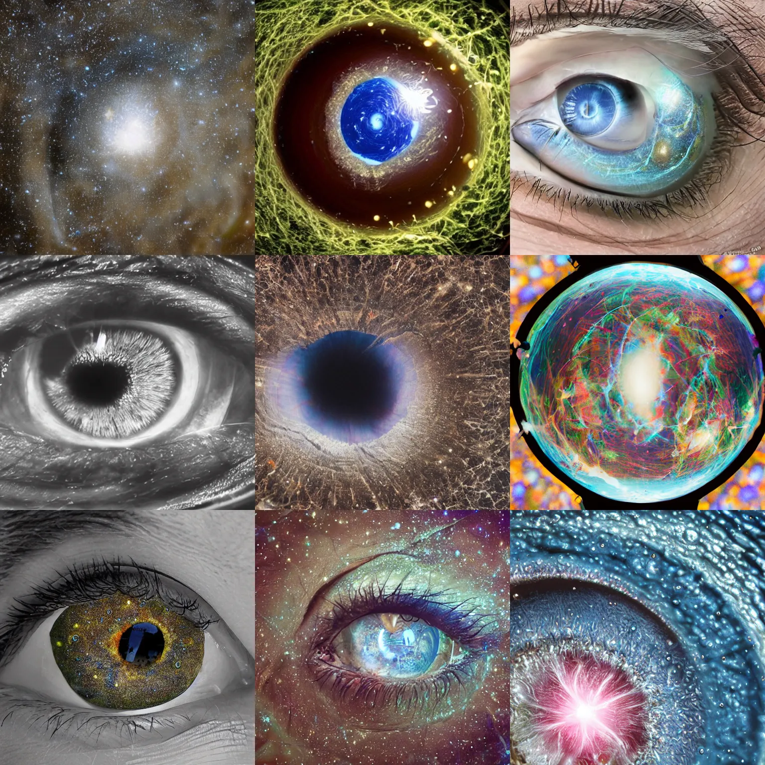 Image similar to the universe in an eye