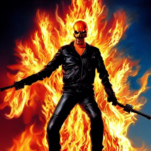 Image similar to keanu reaves as ghost rider 3 4 k quality super realistic