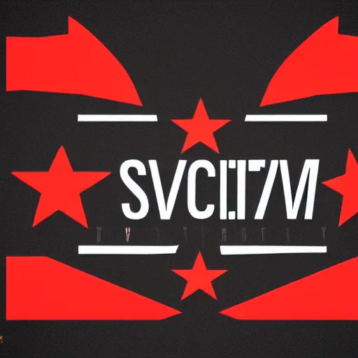 Image similar to Soviet logo, flat art, vector design