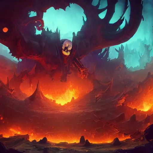 Image similar to a fiery skeleton wall, violet battlefield theme, bright art masterpiece artstation. 8 k, sharp high quality artwork in style of jose daniel cabrera pena and greg rutkowski, concept art by tooth wu, blizzard warcraft artwork, hearthstone card game artwork, battlefield