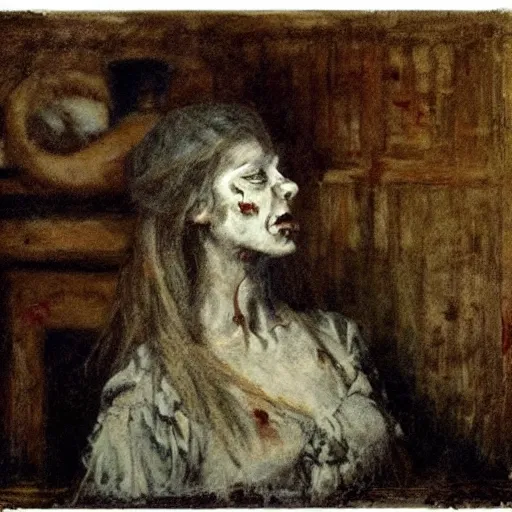 Image similar to zombie by alfred stevens