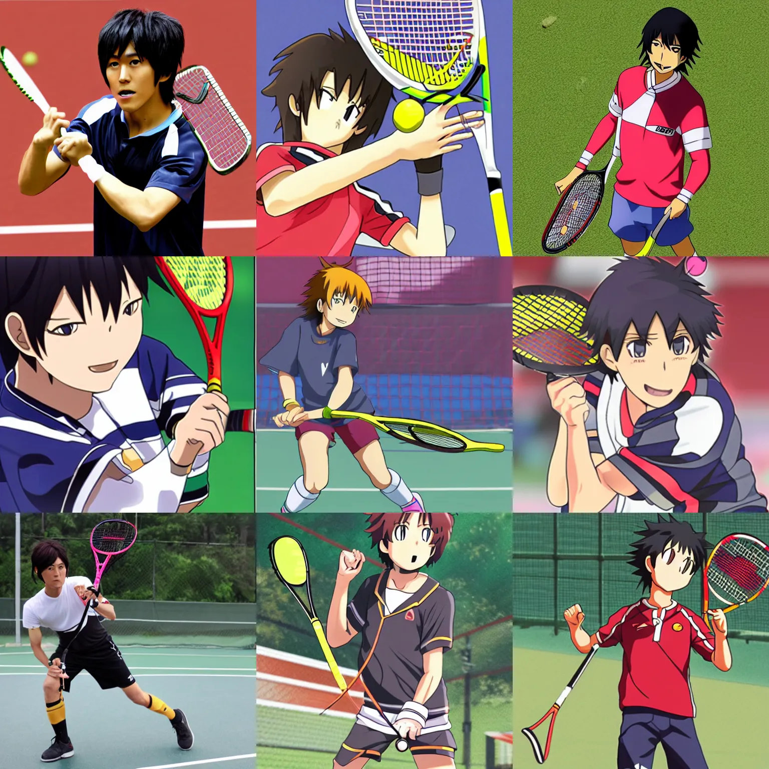 Prompt: endou mamoru holding a racket