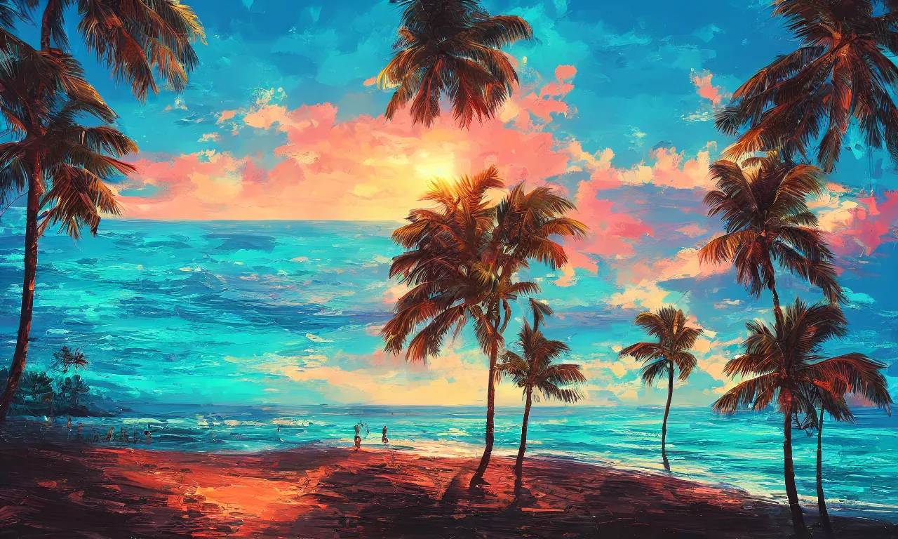 Image similar to paradise beach by alena aenami artworks in 4 k