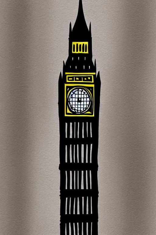 Image similar to minimalist watercolor art of big ben, illustration, vector art