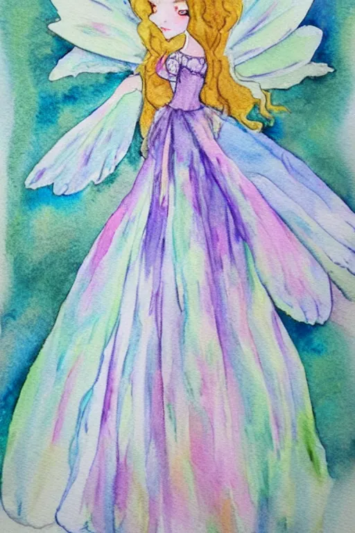 Image similar to fairy princess dress, watercolor