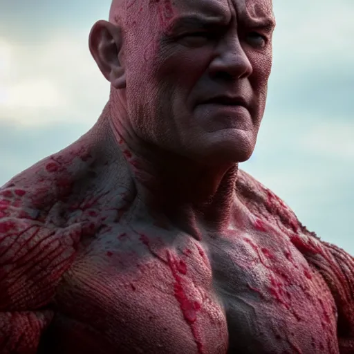 Image similar to tom hanks as drax, hd 4k photo