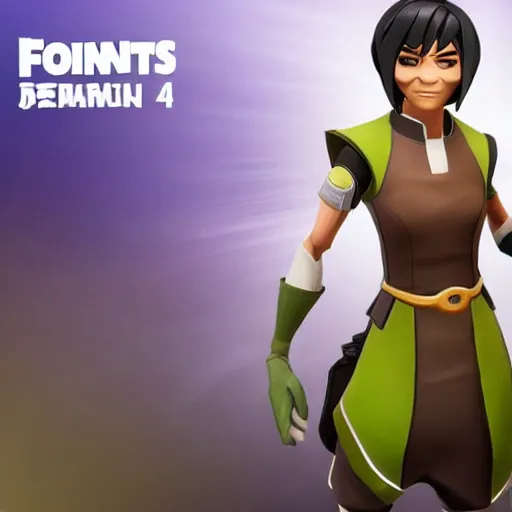 Image similar to toph beifong in fortnite, character render, full body shot, highly detailed, in game render