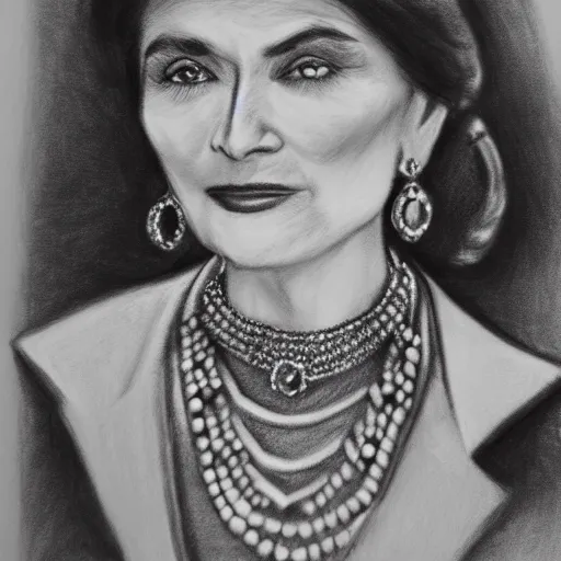 Prompt: pencil illustration of coco Chanel highly detailed, cinematic,