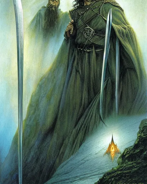 the cover art by john howe for the 3 6 th edition of
