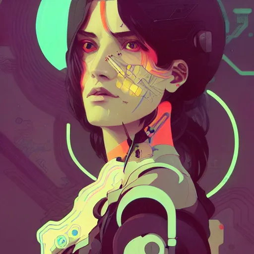 Prompt: a beautiful portrait painting of a cyberpunk girl by sachin teng and pascal blanche and alphonse mucha! and nekro! and josan gonzalez and greg rutkowski. in style of digital art. colorful comic, film noirs, symmetry, brush stroke, sharp lines, vibrating colors, hyper detailed. octane render. trending on artstation