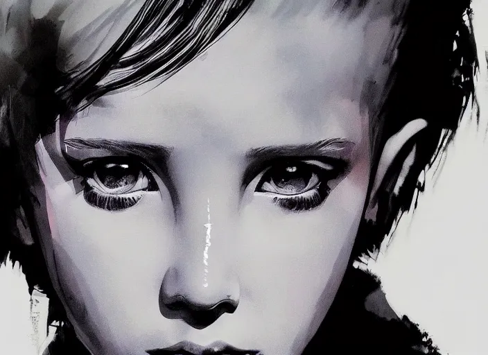 Image similar to a highly detailed beautiful portrait of millie bobby brown by yoji shinkawa