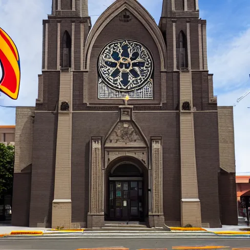 Prompt: exterior of Taco Bell historic cathedral