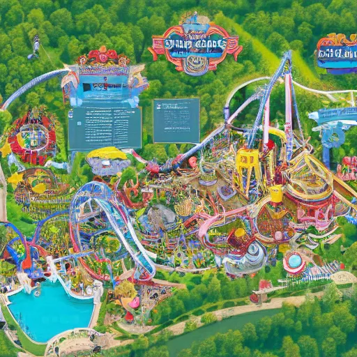 Image similar to theme park map, aerial view, illustration