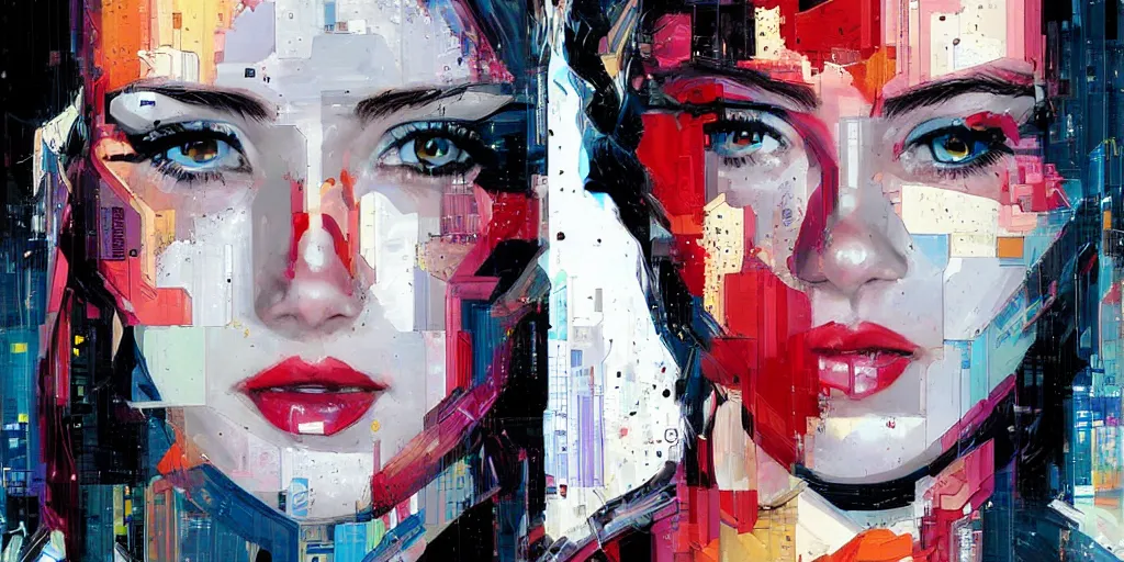 Image similar to a portrait of a single female android, by MARVEL comics and Sandra Chevrier