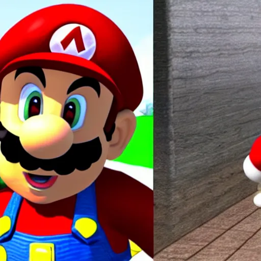 Image similar to super mario as carl johnson face