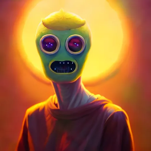 Image similar to portrait of lemongrab in unnaceptable conditions, ultra high detailed, oil painting, greg rutkowski, charlie bowater, yuumei, yanjun cheng, unreal 5, daz, hyperrealistic, octane render, rpg portrait, dynamic lighting