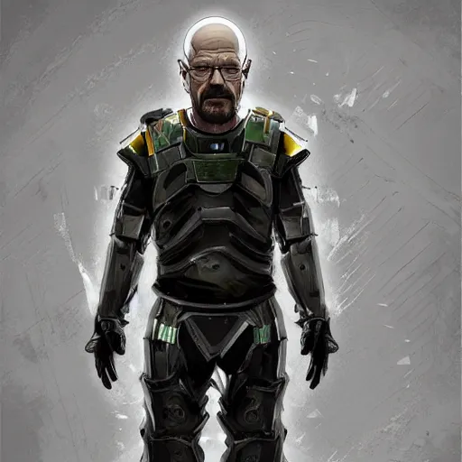 Prompt: Walter White in futuristic battle armour, 4k digital art, highly detailed, concept art