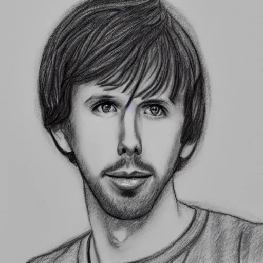 Image similar to a pencil sketch of jon heder