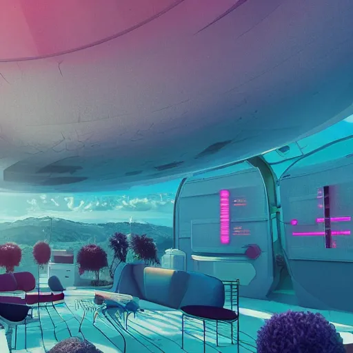 Prompt: panorama,utopia,science fiction,bio-inspired,organic,sunny,fashion of future,retro wave, pink hues,octane render