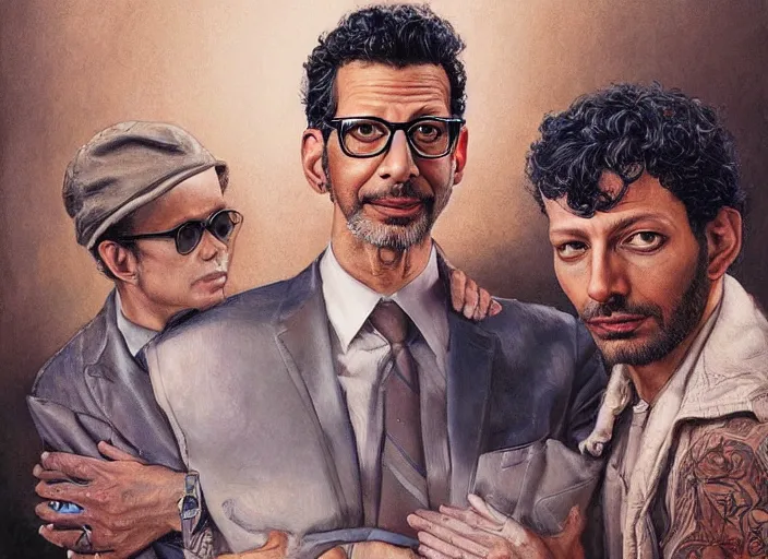 Image similar to a highly detailed beautiful portrait of jeff goldblum, james gurney, james jean