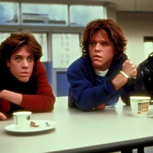 Image similar to still movie frame of the breakfast club but with the avengers. highly detailed. studio lighting.