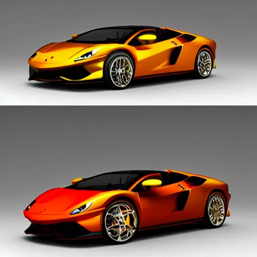 Image similar to a super sports car made between lamborghini and ferrari. super sports car. 3 d render.