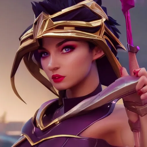 Image similar to still of pretty Fiora (Legends of Runeterra) in KDA music video. 3d render, octane render, game art, realistic, highly detailed, trending on artstation, 4k, trending on artstation, pixar, cgsociety, unreal engine 5, redshift render, trending on artstation, blender, behance, cg