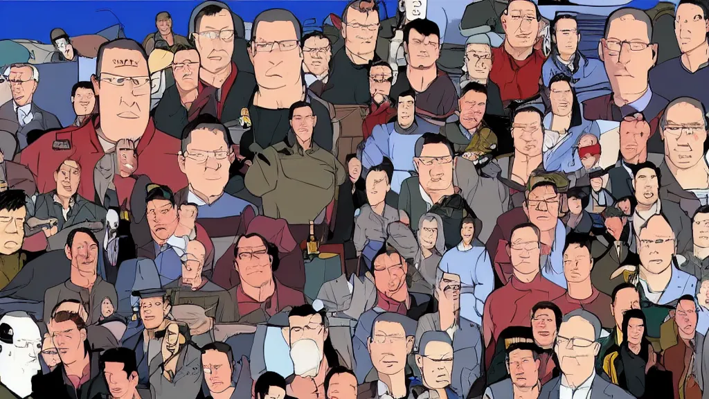 Image similar to Evidence board for the Mongolian Hank Hill conspiracy