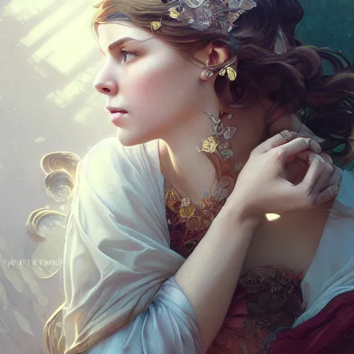 Image similar to ultra realistic illustration, emily clarke, intricate, elegant, highly detailed, digital painting, artstation, concept art, smooth, sharp focus, illustration, art by artgerm and greg rutkowski and alphonse mucha