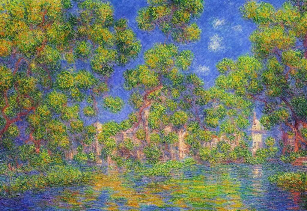 Prompt: very anime scenery, very anime in impressionist style, trending artwork, anime painter studio, by claude monet