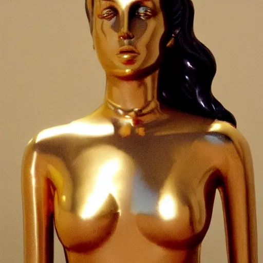 Image similar to golden statue of lana del rey