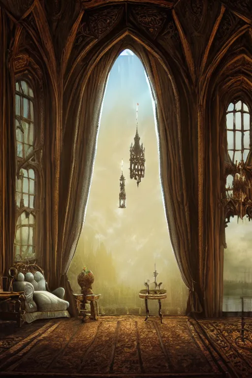 Image similar to a beautiful digital illustration painting of a detailed gothic fantasy bedroom, by benoit b. mandelbrot, steven belledin, martin johnson heade, lee madgwick, caspar david friedrich, and david rios ferreira. 8 k resolution trending on artstation concept art digital illustration