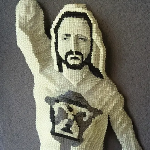 Image similar to jesus made from needles