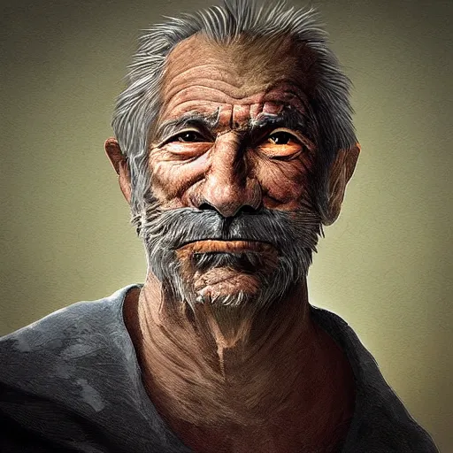Prompt: “a fantasy digital portrait of an old man, (((((((((((((werewolf)))))))))))))”