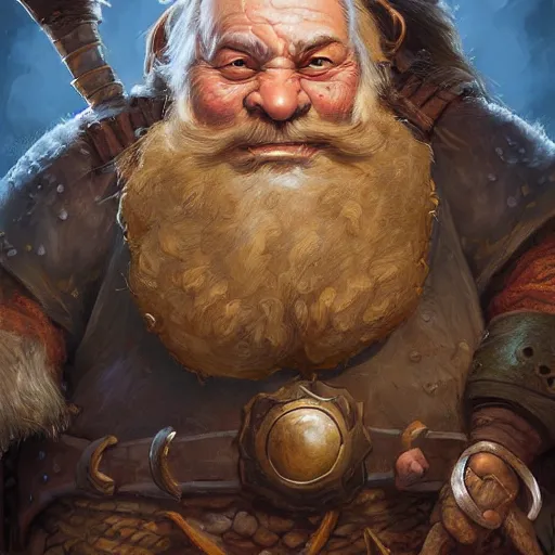 Prompt: a detailed portrait of an old dwarf warrior, by justin gerard, digital art, realistic painting, dnd, character design, trending on artstation