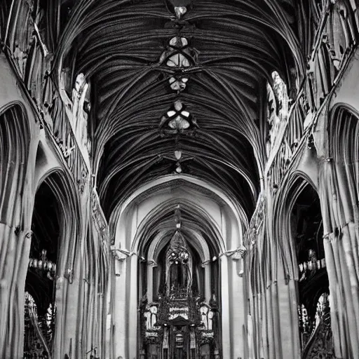 Image similar to magnificent interior of s cathedral hall. cast iron. ominous shapes. occult. gothic low poly baroque. hyper detailed. photoreal - w 8 3 2